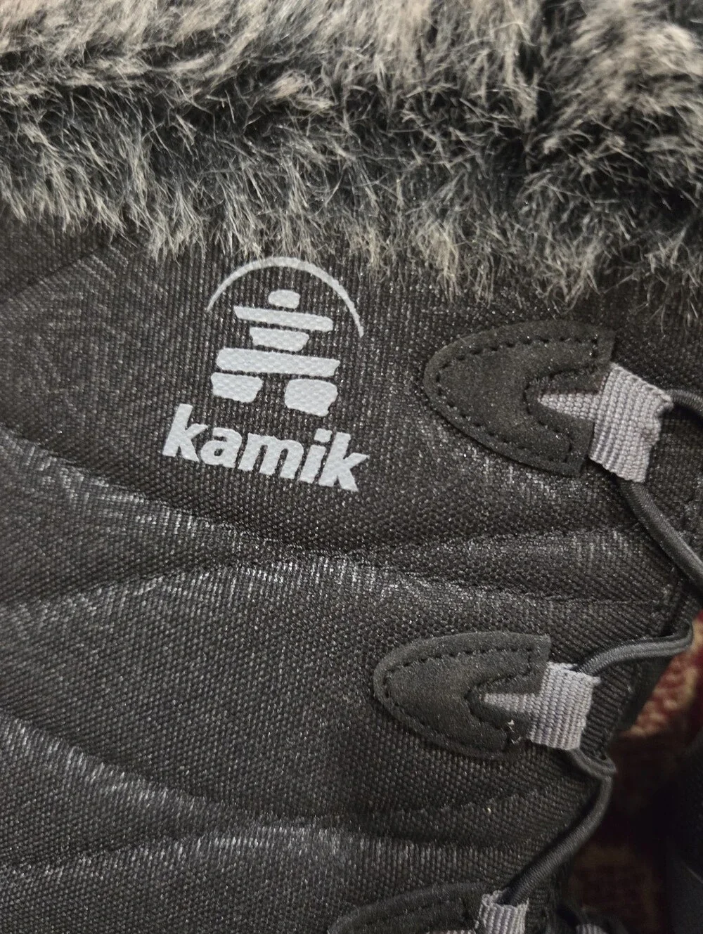 Kamik Black Winter Boots with Faux Fur Trim
